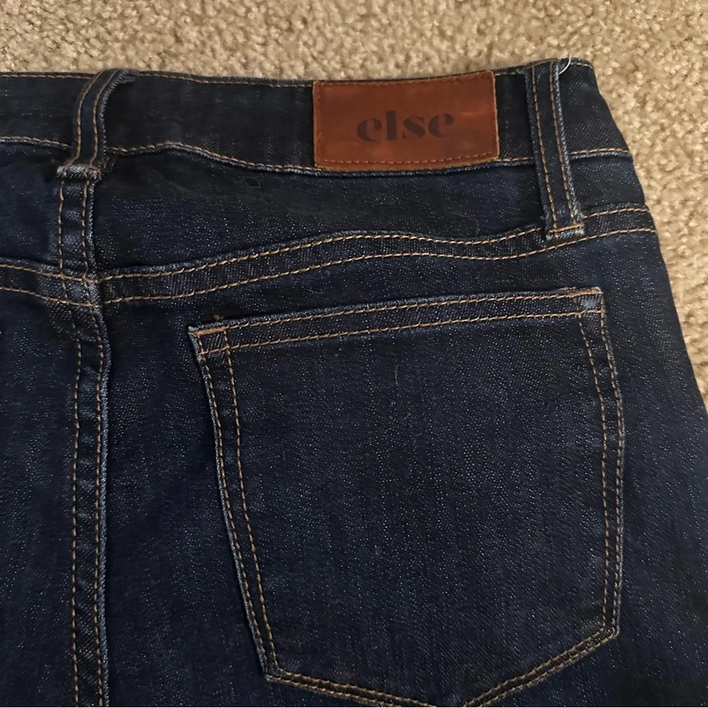 ELSE Curvy Flare Bootcut Jeans Womens 28 Blue Denim Mid Rise Stretch Pants 28x32